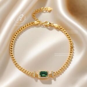 Bracelets+Inlay 1 Carat Lab grown gemstones  (Chain length 16+3cm)